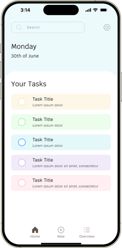 iPhone showing little Wins Tasks in Homescreen